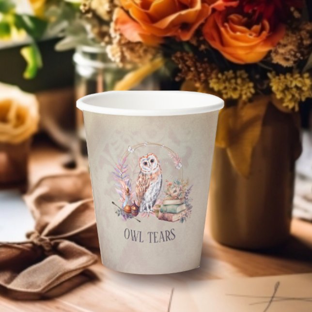 Magic Owl Tears Girl Wizard Birthday Paper Cups (Creator Uploaded)