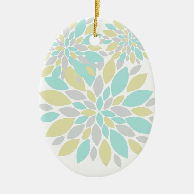 Magic Pastel Colour Flower Petals Ceramic Ornament (Front)