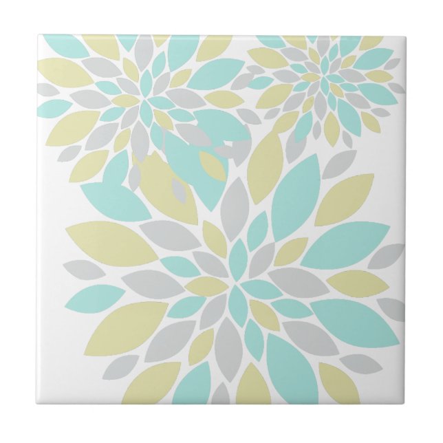 Magic Pastel Colour Flower Petals Ceramic Tile (Front)