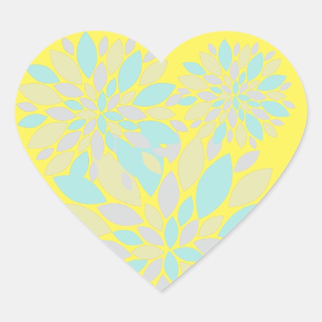 Magic Pastel Colour Flower Petals Heart Sticker (Front)