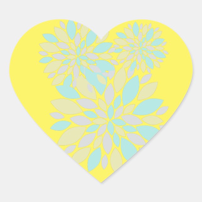 Magic Pastel Colour Flower Petals Heart Sticker (Front)