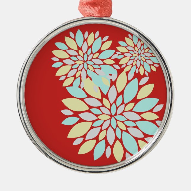 Magic Pastel Colour Flower Petals Metal Ornament (Front)