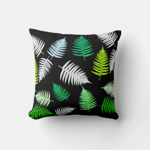 Magic Pastel Fern Leaves Cushion Throw Pillow