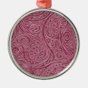 Magic Pattern spiral Cashmere Rose Metal Ornament