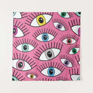 Magic pattern with colorful eyes. Mystic backgroun Tapestry