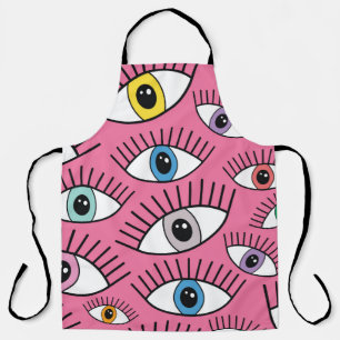 Magic pattern with colourful eyes. Mystic backgrou Apron