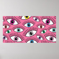 Magic pattern with colourful eyes. Mystic backgrou