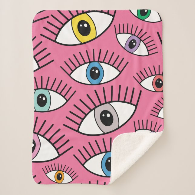 Magic pattern with colourful eyes. Mystic backgrou Sherpa Blanket (Front)