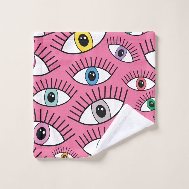 Magic pattern with colourful eyes. Mystic backgrou Wash Cloth (Wash Cloth)
