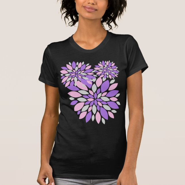 Magic Petals Purple Flowers T-Shirt (Front)
