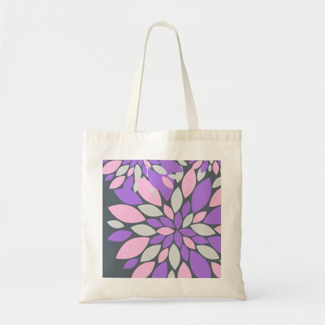 Magic Petals Purple Flowers Tote Bag (Front)