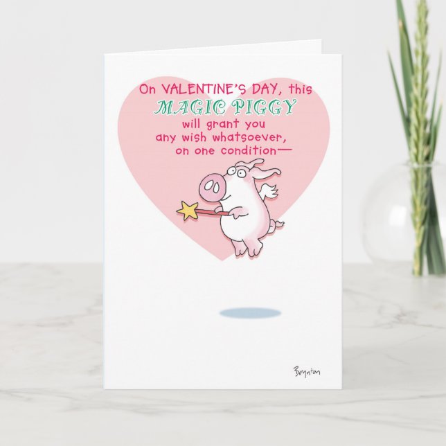MAGIC PIGGY Valentines by Boynton Holiday Card (Front)