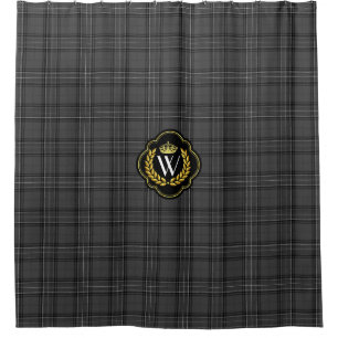 "Magic Plaid" Monogram Shower Curtain