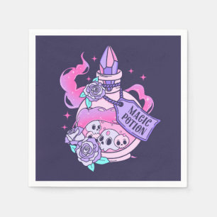 Magic Potion Cute Pink Halloween Potion Bottle Napkin