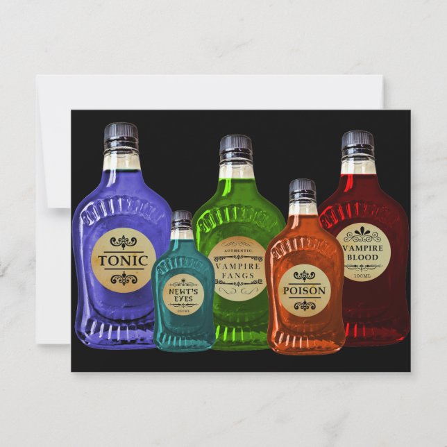 Magic Potion Invitation Tonic Vampire Blood Poison (Front)