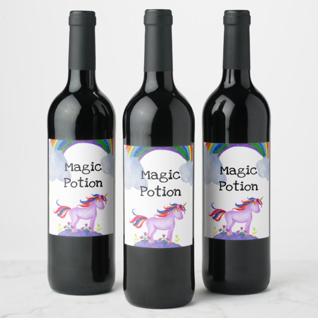 Magic Potion Unicorn Wine Label (Bottles)