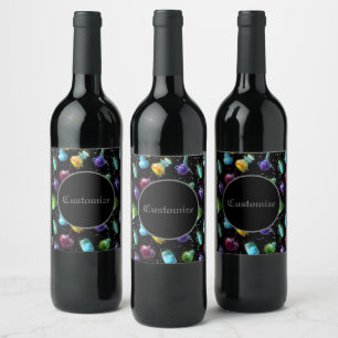 Magic Potions Pattern Wine Label