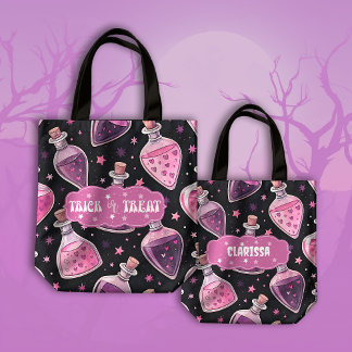 Magic Potions Pink and Purple Trick or Treat Tote Bag