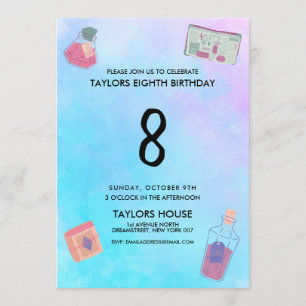 Magic Potions Watercolor 8TH Birthday Party Invitation