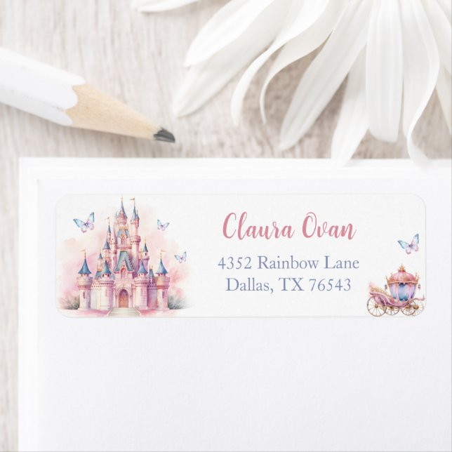 Magic Princess Castle Birthday Address Label Return Address Label (Insitu)