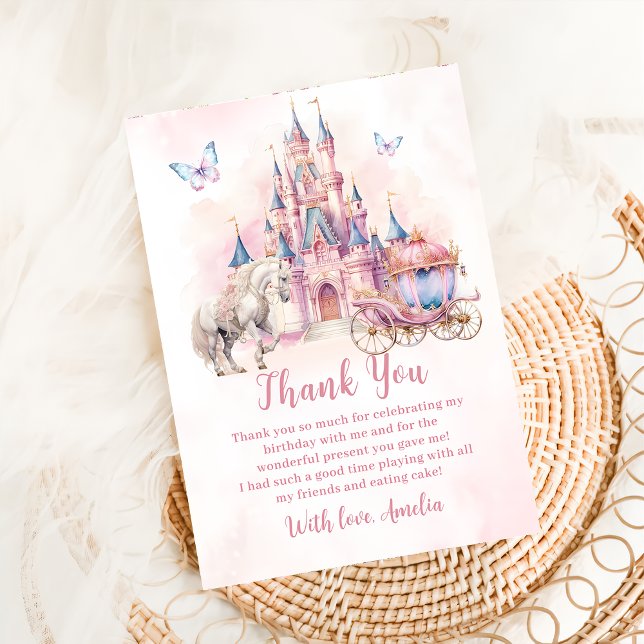 Magic Princess Castle Birthday Thank You Card (Creator Uploaded)