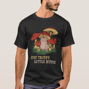 Magic Psilocybin Mushrooms Cat Stay Trippy Little T-Shirt