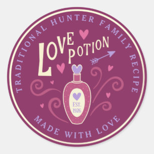 Magic Purple Love Potion Valentines Sticker