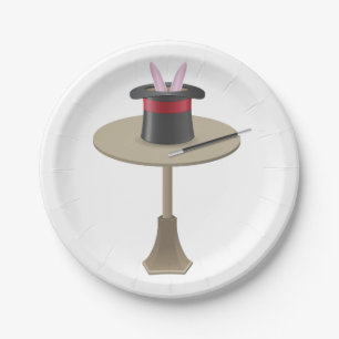 Magic Rabbit in Hat with Wand Paper Plate