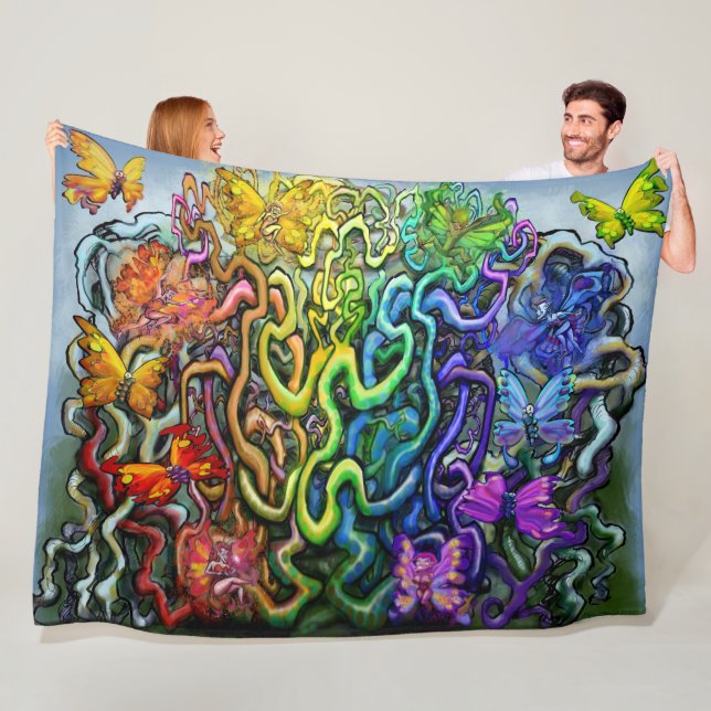 Magic Rainbow Fleece Blanket (In Situ)