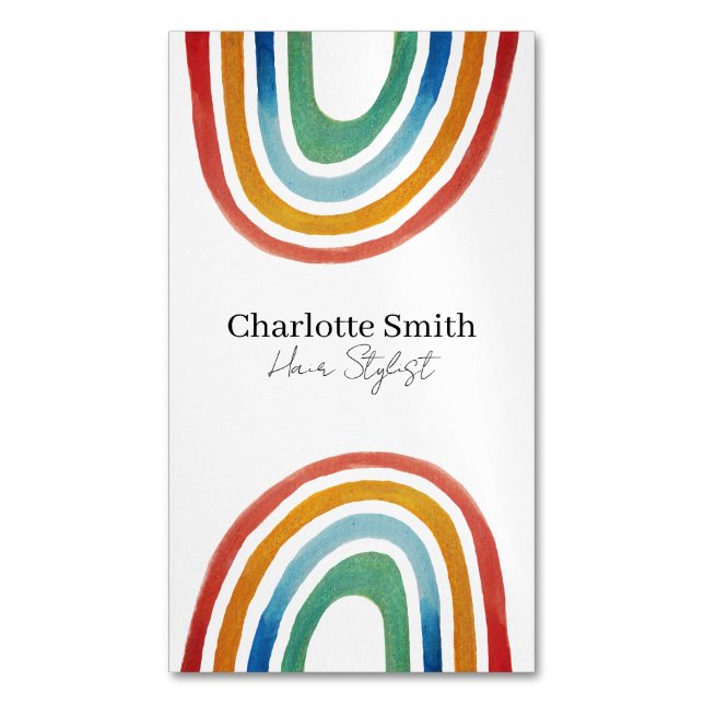 Magic Rainbow Magnetic Business Card (Front Vertical)