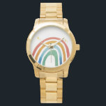 Magic Rainbow Watch<br><div class="desc">The Hand-Painted Watercolor Rainbow
This design isn't about perfect,  sharp lines; it’s about the beautiful unpredictability of water and pigment. Each arch of the rainbow is hand-laid,  allowing the colors to bleed and "bloom" into one another just like they do in the sky after a storm.</div>