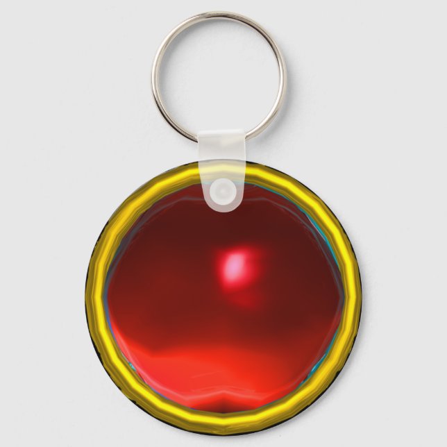 MAGIC RED RUBY GEMSTONE KEY RING (Front)