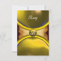 MAGIC RINGS ,MONOGRAM parchment rsvp gem yellow