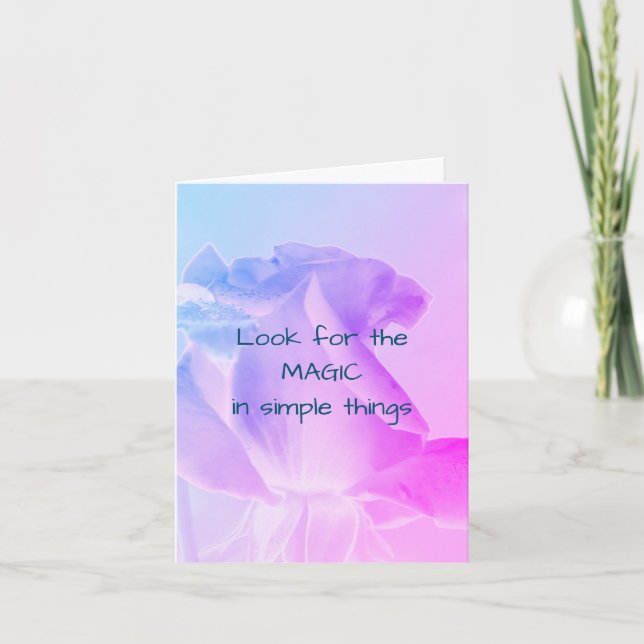 Magic Rosebud Inspirational Note Card (Front)
