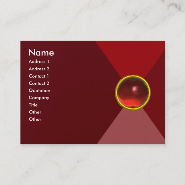 MAGIC RUBY  , bright vibrant red Business Card (Front)