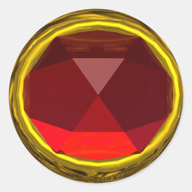 MAGIC RUBY , bright vibrant red yellow Classic Round Sticker (Front)