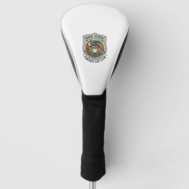 Magic School Fantasy Cat Cute Kitty Design - Magic Golf Head Cover (Front)