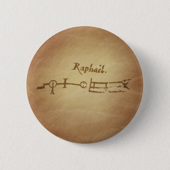 Magic Seal Angel Raphael Protection Magic Charms 6 Cm Round Badge (Front)