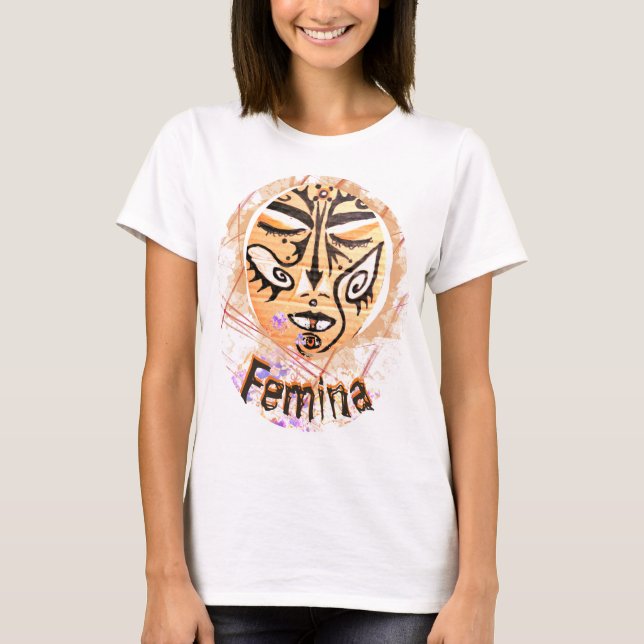 Magic Shaman Face Femina Enchantress Art T-Shirt (Front)