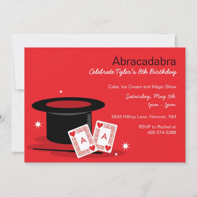 Magic Show Birthday Invitations (Front)