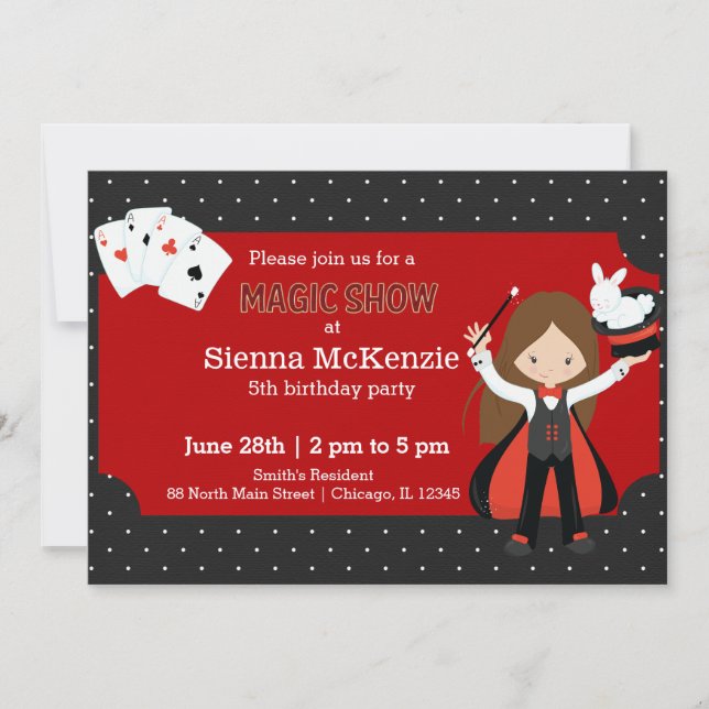 Magic Show birthday party Invitation (Front)