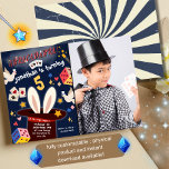 Magic Show Birthday Party Invitation Custom Image<br><div class="desc">Make your child’s birthday celebration truly magical with this enchanting Magic Show-themed invitation! Featuring a fun and festive design, complete with classic magician elements — top hat, wand, stars, and bold colours — this invite sets the stage for a party full of wonder and surprises. _Personalize it easily with your...</div>