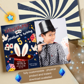 Magic Show Birthday Party Invitation Custom Image