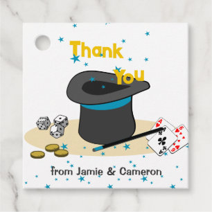 Magic Show Blue Joint Celebration Thank You Favour Tags