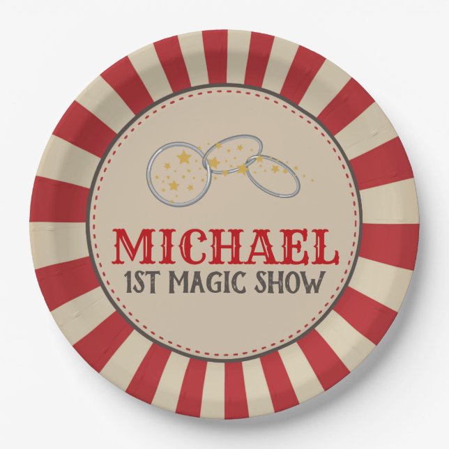 Magic Show Circus Birthday Party Paper Plate (Front)