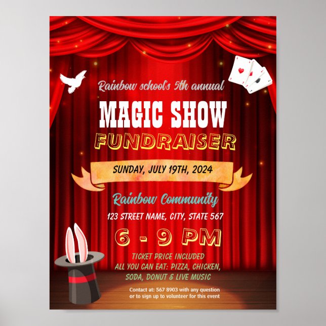 Magic show event flyer poster template (Front)