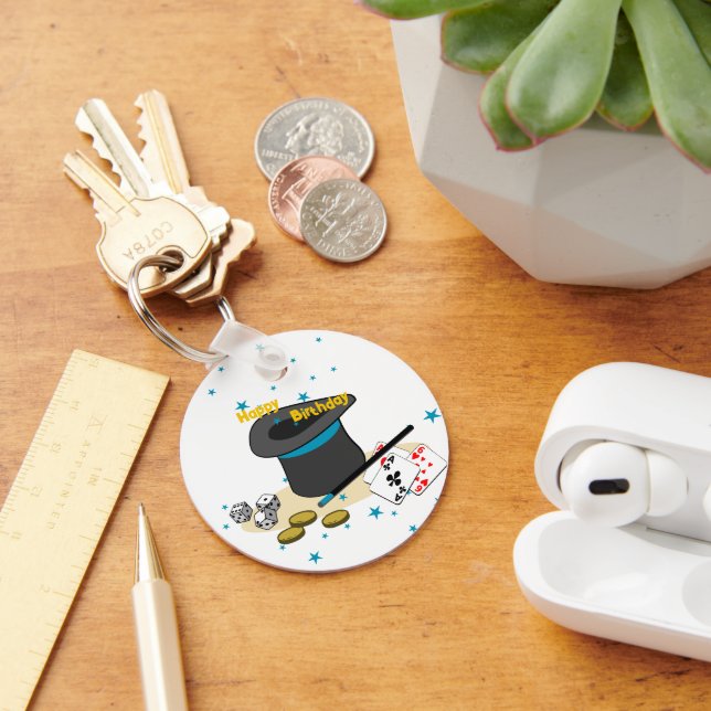 Magic Show Happy Birthday Kids Party Favour Key Ring (Desk)