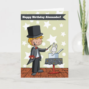 Magic Show Kids Personalised Happy Birthday Card