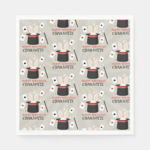 Magic Show Magician Kids Birthday Custom Name Napkin