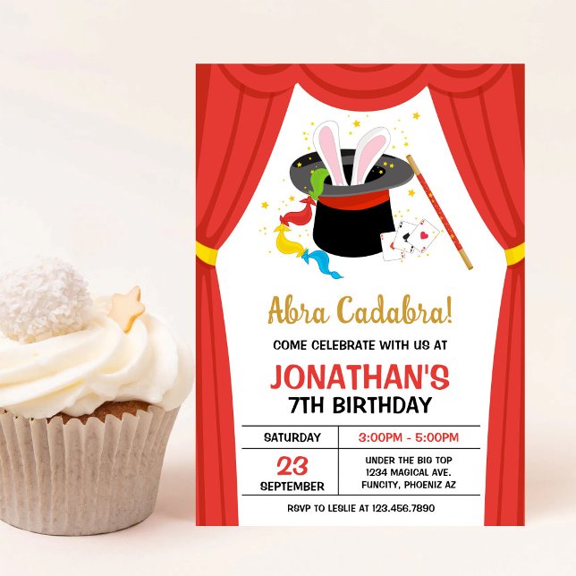 Magic Show Magician Party Birthday Invitation (Creator Uploaded)